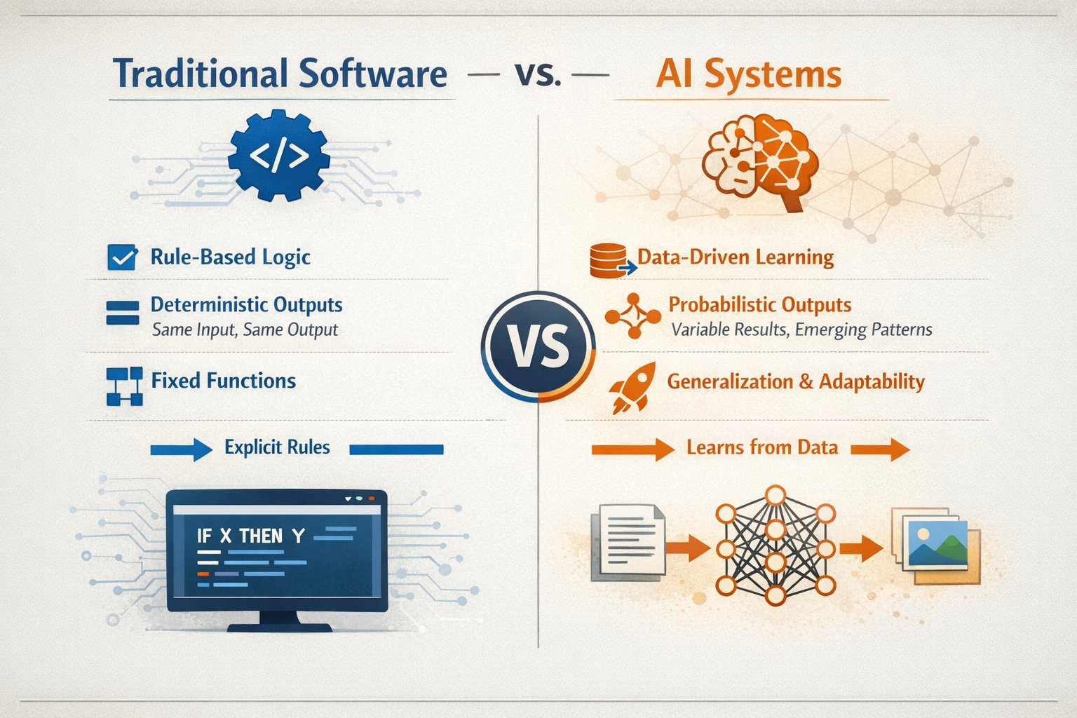 Traditional Software vs AI Systems